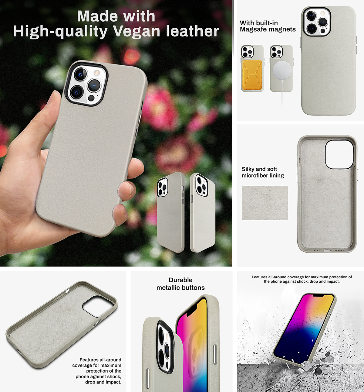 2022 Morden Style Street Fashion Shockproof Premium Genuine Leather Smart Phone Case