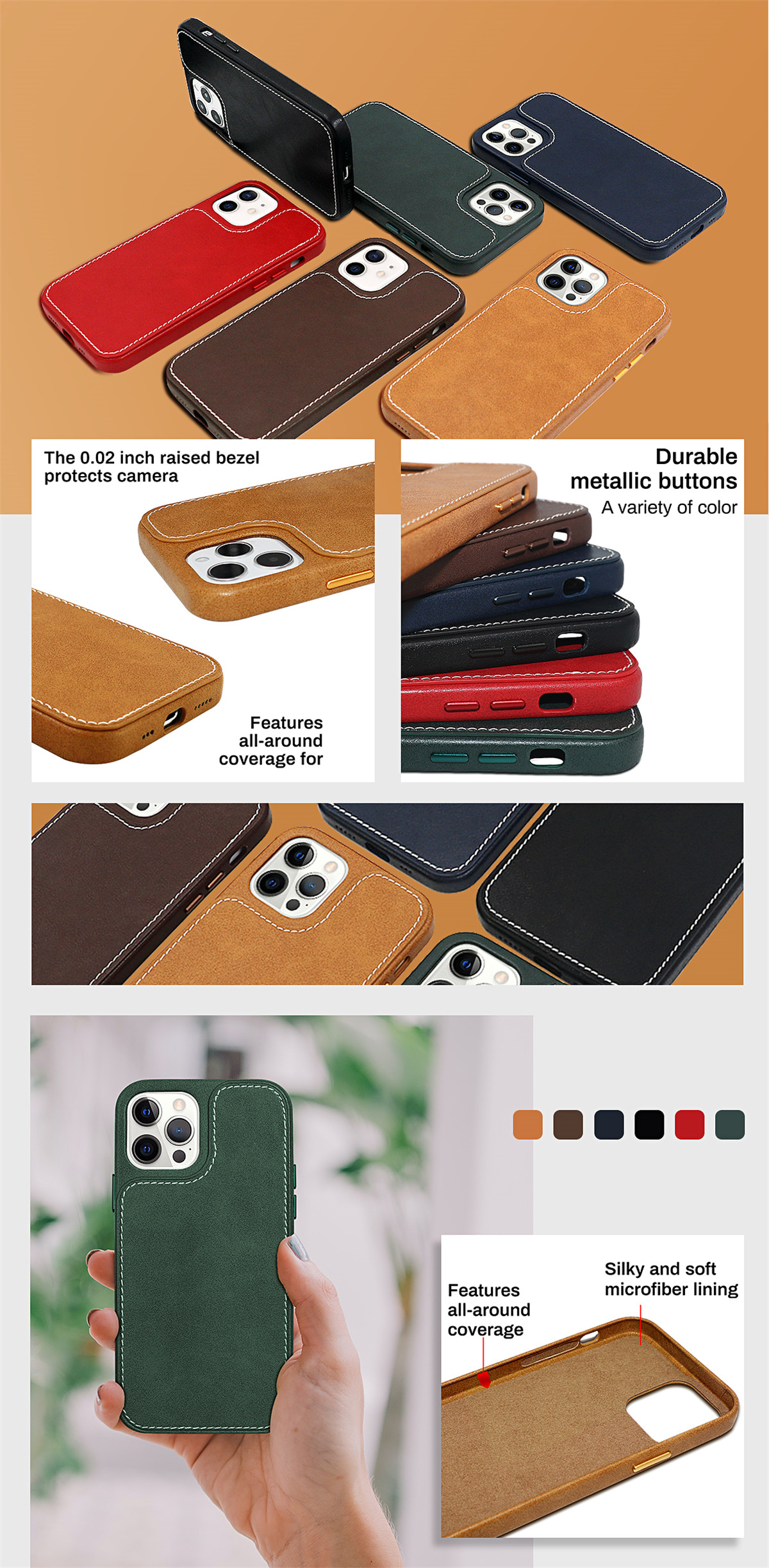 The New Listing 360 Full Wrapped Leather Phone Protection Case for Iphone13 Pro/Max
