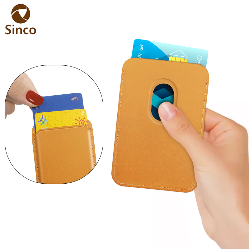 Sinco vegan leather magnetic phone card holder for iphone