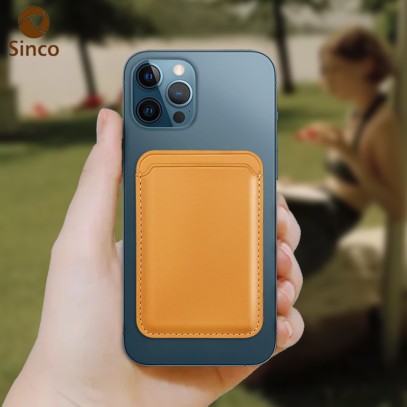 Sinco vegan leather magnetic phone card holder for iphone