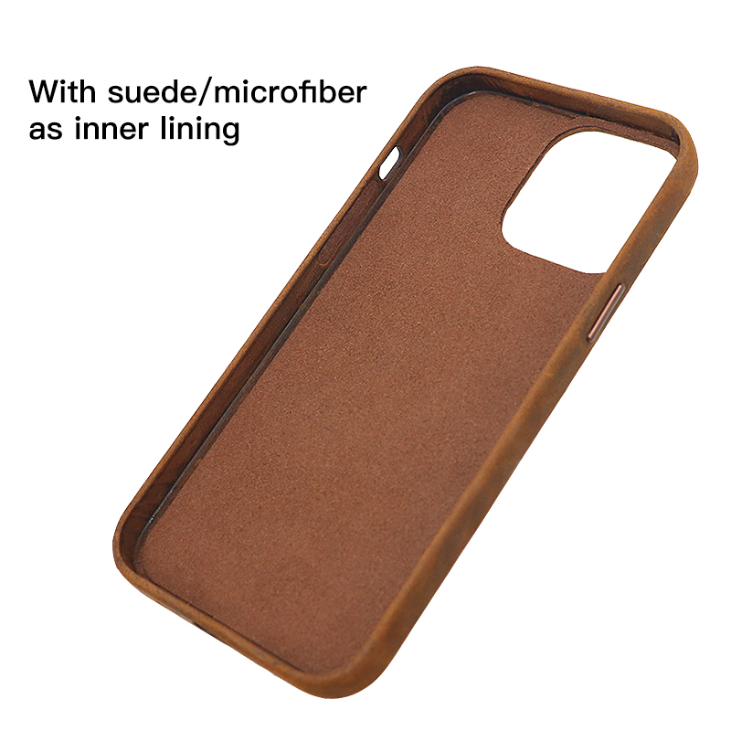 Factory vegan genuine pu leather phone case for iPhone 13 14 15