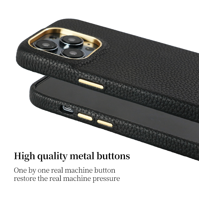 Design pu pebble leather phone case for magsafe i phone 13 14 pro max case