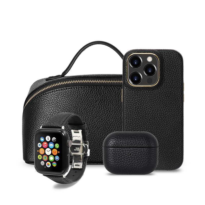 Design pu pebble leather phone case for magsafe i phone 13 14 pro max case