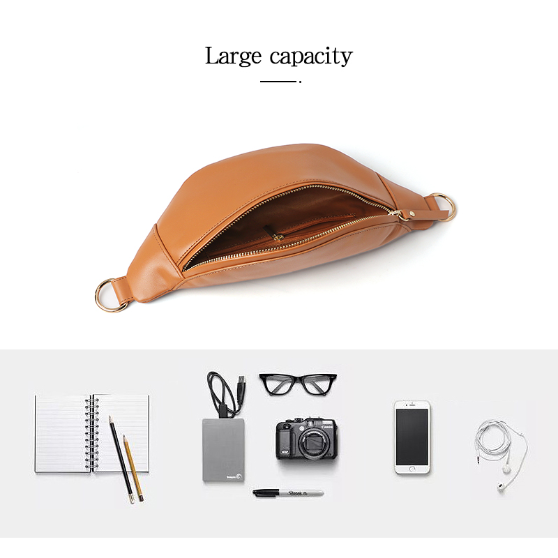 Sinco fashion high-capacity leather fanny pack crossbody