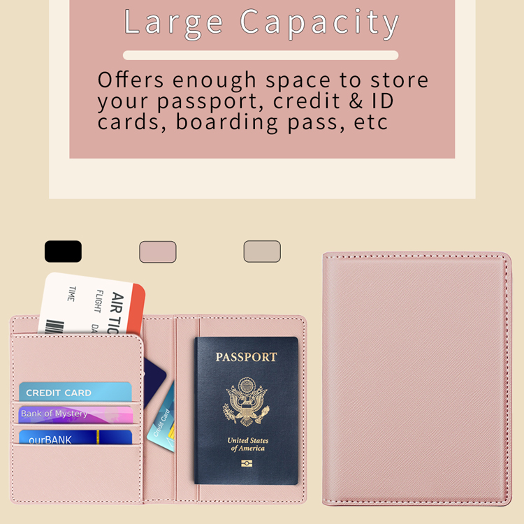 Sinco custom pu leather travel wallet passport holder