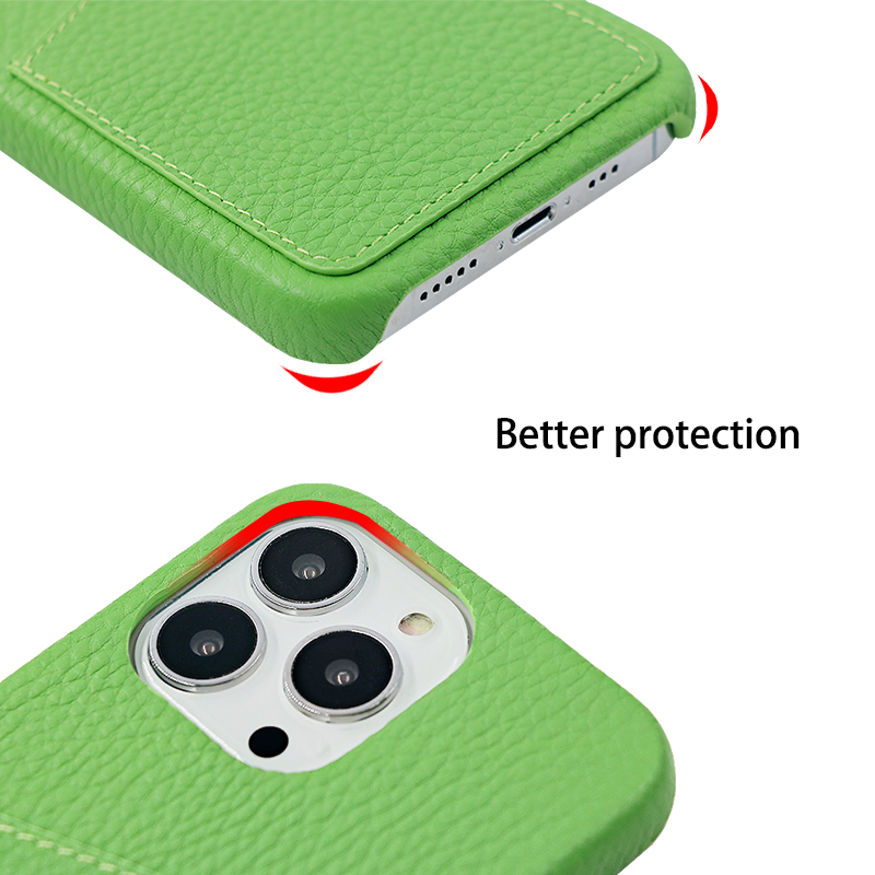 Sinco wholesale pebble leather case with card holder for iphone 15