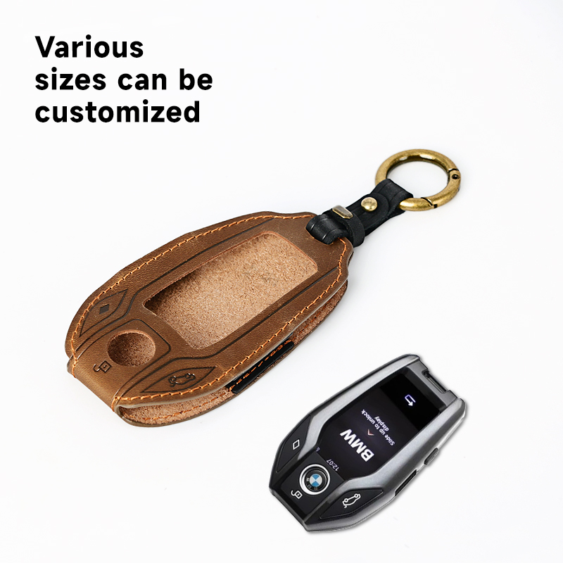 Sinco factory crazy horse leather car key case for bmw