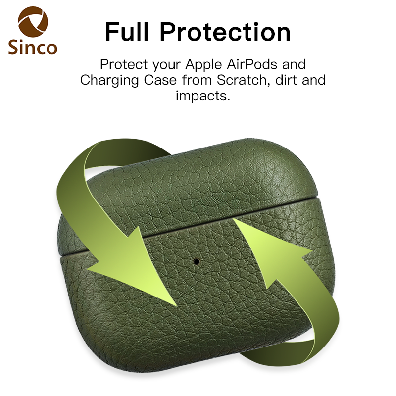 Sinco pebble leather case for airpod