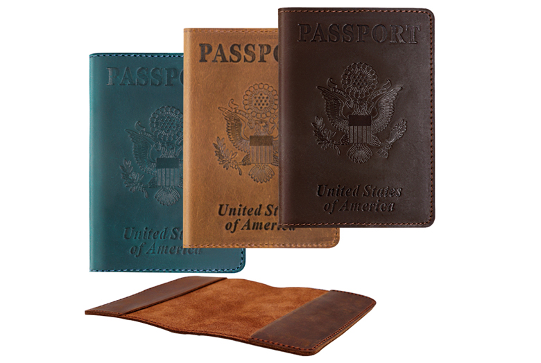 Sinco Crazy Horse Leather Passport Cover Luxury Designer