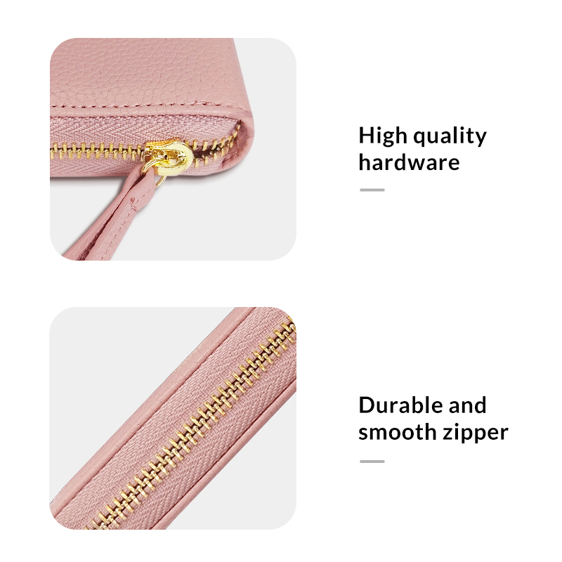Sinco leather long wallet women with zipper