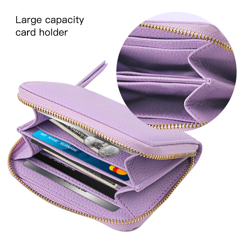 Sinco custom short zipper card holder for women