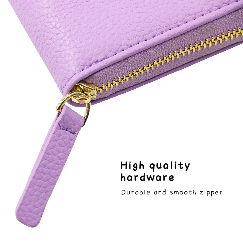 Sinco custom short zipper card holder for women