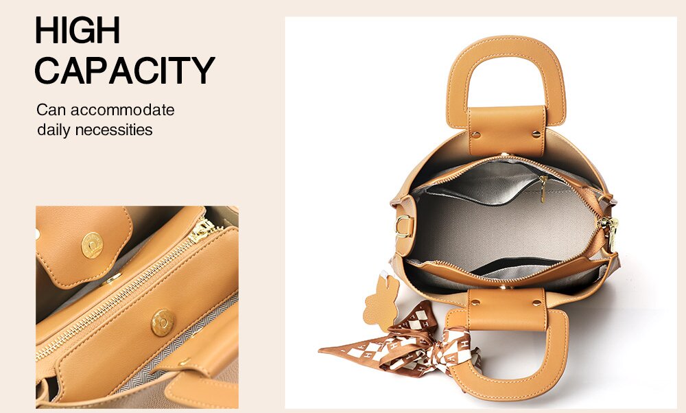 Sinco elegant leather handbag with scarf