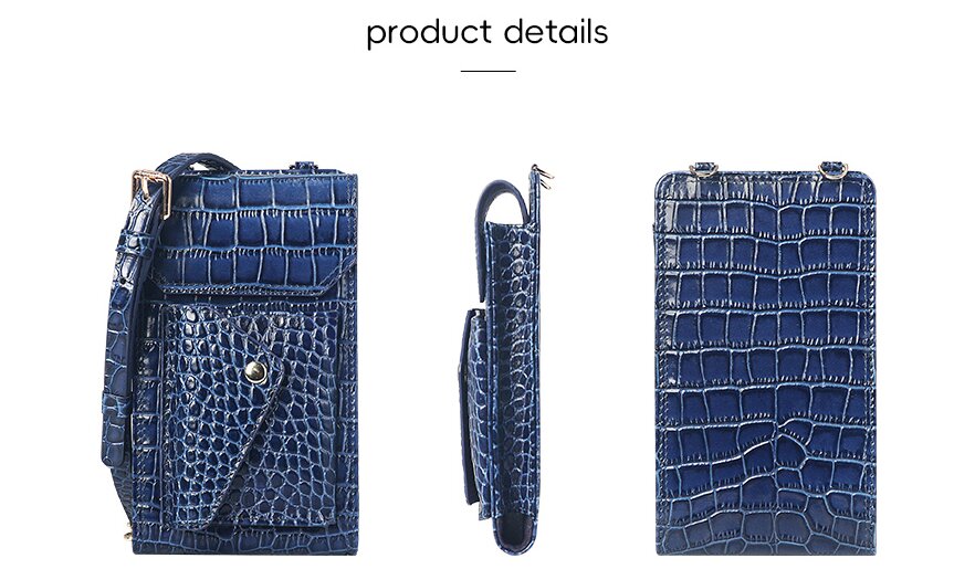 Sinco crocodile leather mobile phone bags with chain