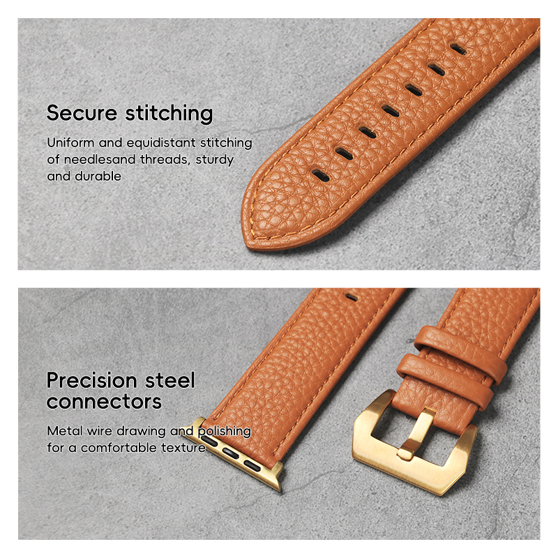 Sinco pebble leather apple watch strap