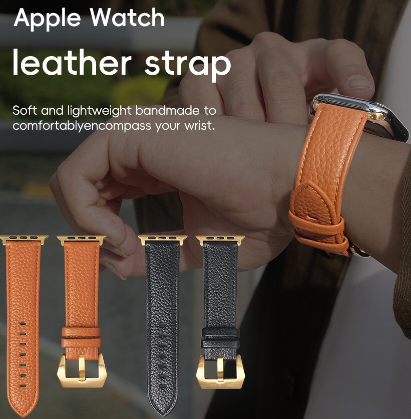 Sinco pebble leather apple watch strap