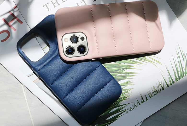 Sinco Custom Multi-color PU Vegan Leather Puffer Phone Case