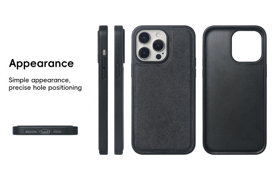 Sinco saffiano genuine leather magnetic phone case