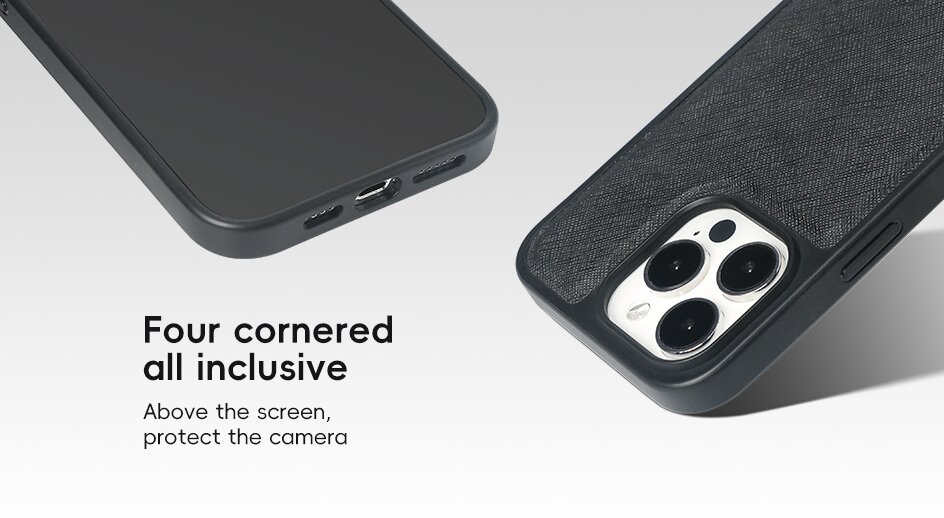 Sinco saffiano genuine leather magnetic phone case