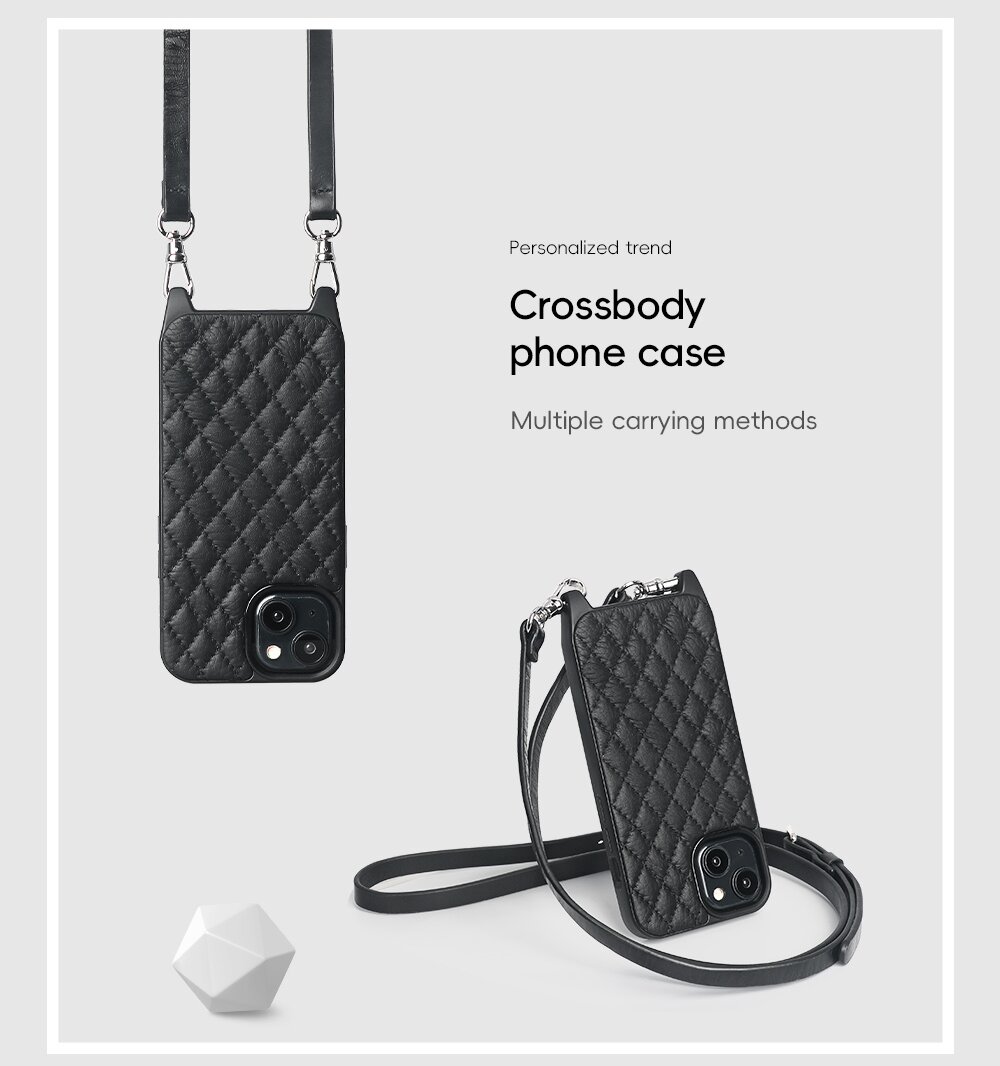 Sinco leather crossbody puffer phone case