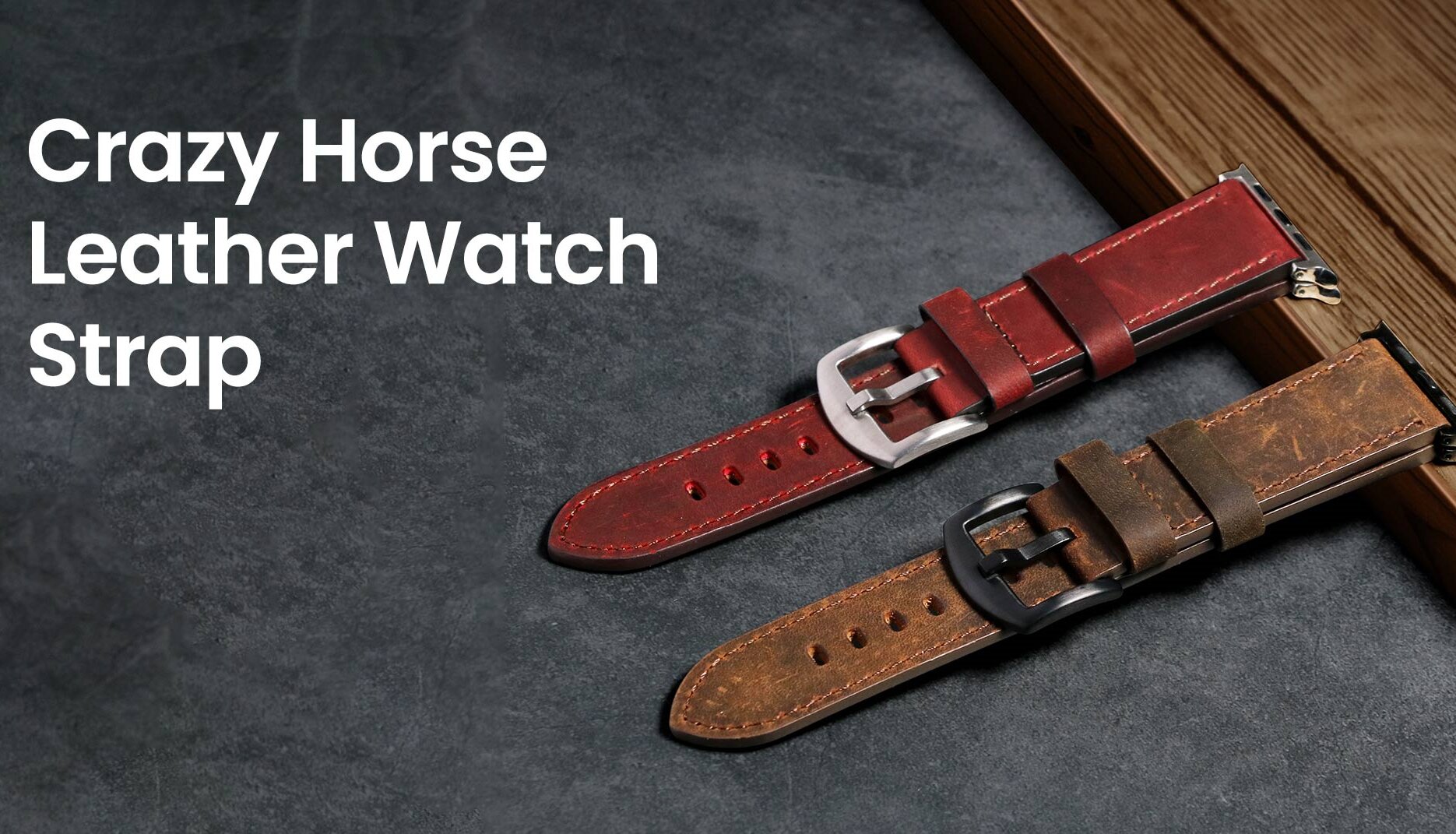 Sinco luxury crazy horse leather apple watch band