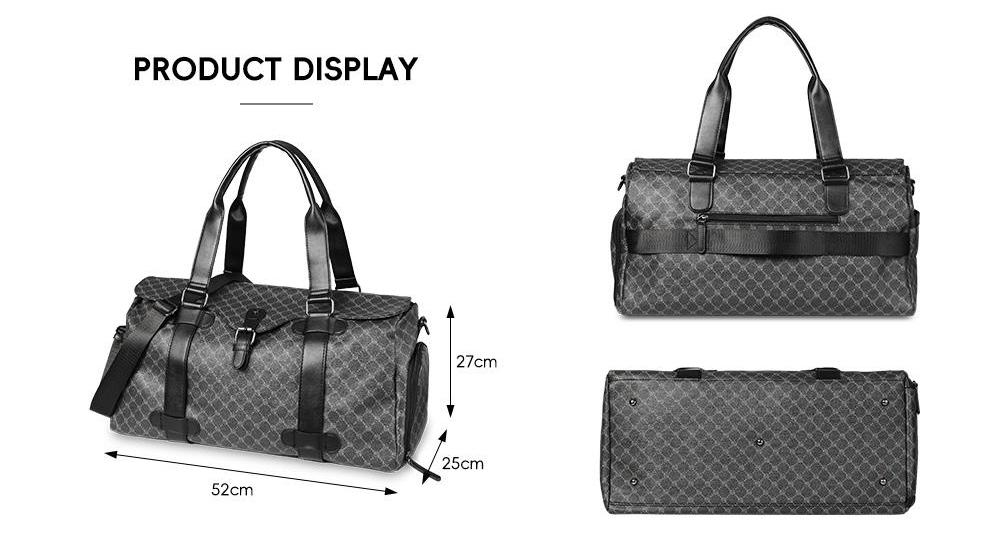Sinco pu leather luggage travel bag for men