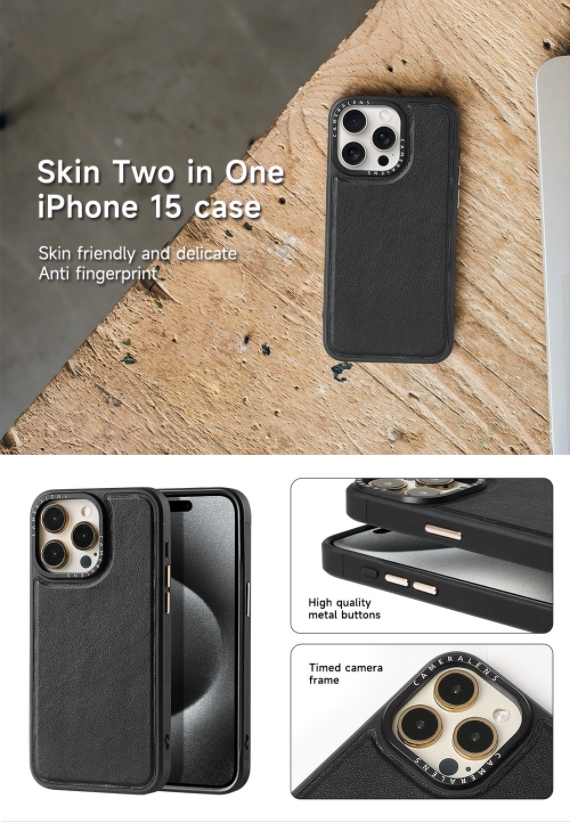 2 in 1 iphone 15 Promax phone case with adhesive skin