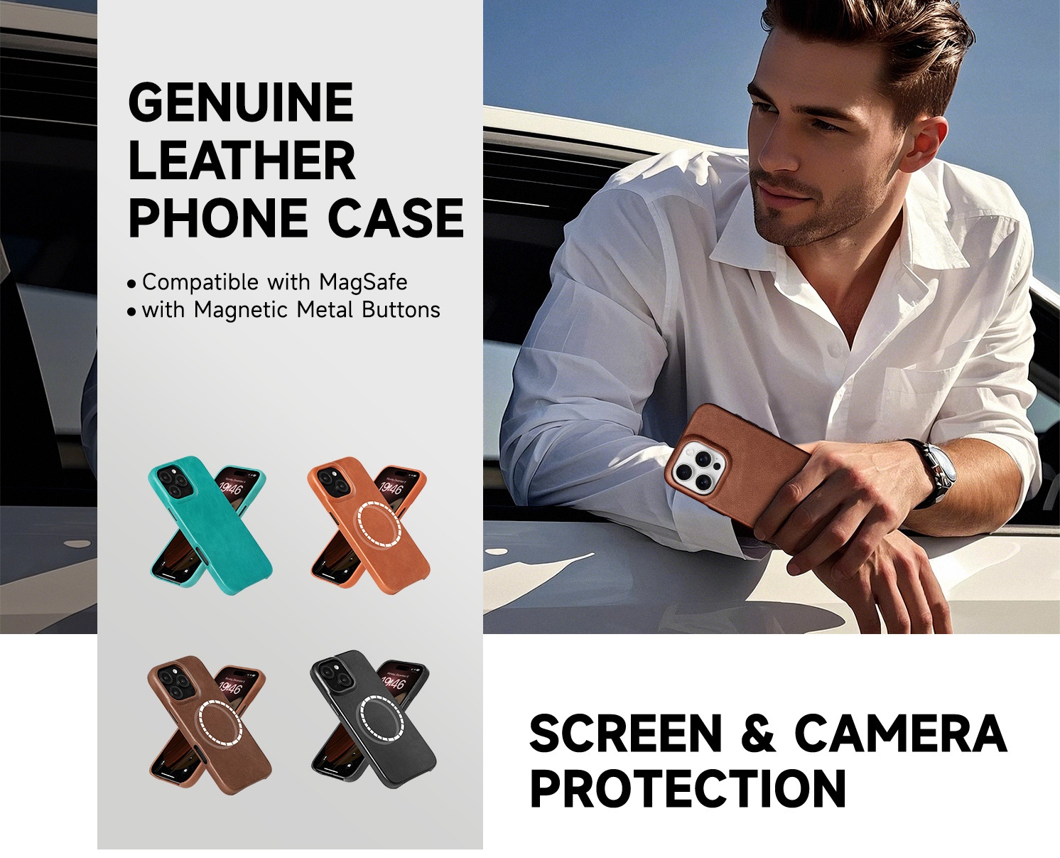 Sinco genuine leather phone case phone cover