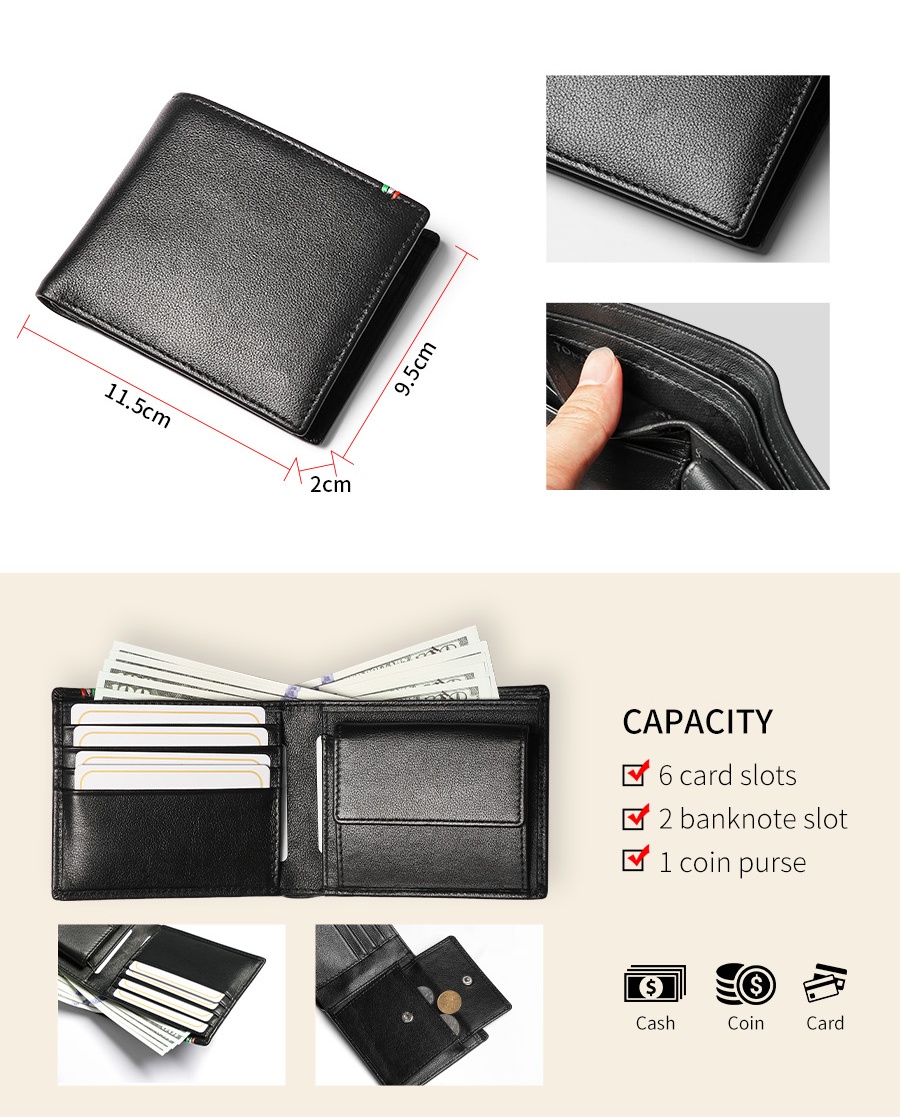 Sinco men wallets genuine leather card holder wallet