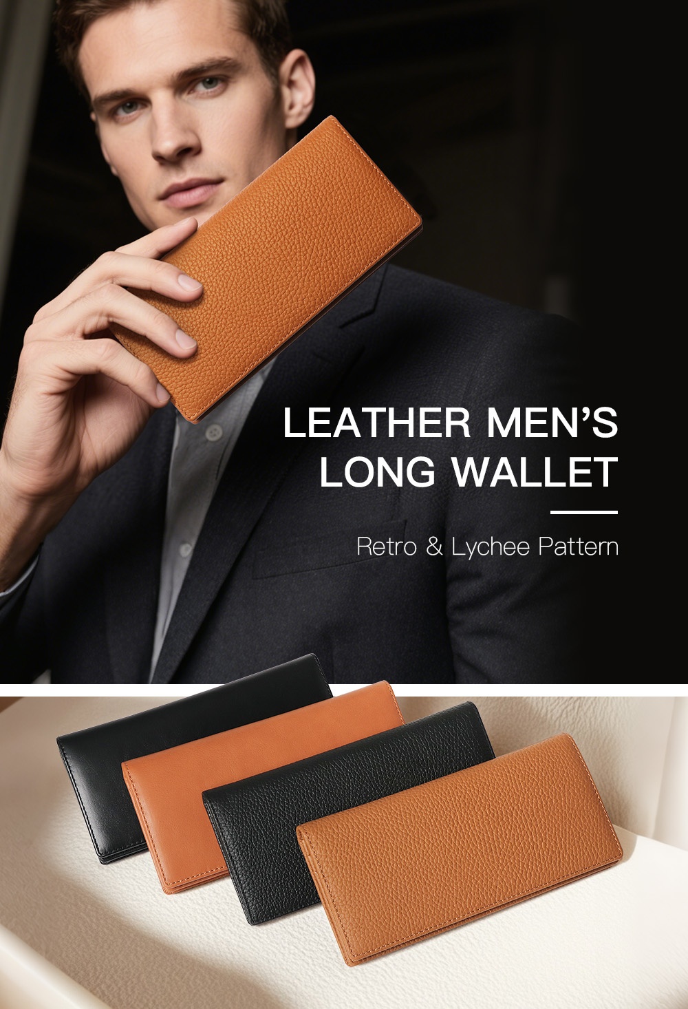Sinco custom leather clutch bag leather card holder wallet