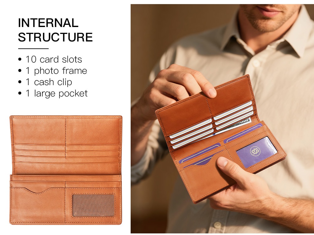 Sinco custom leather clutch bag leather card holder wallet