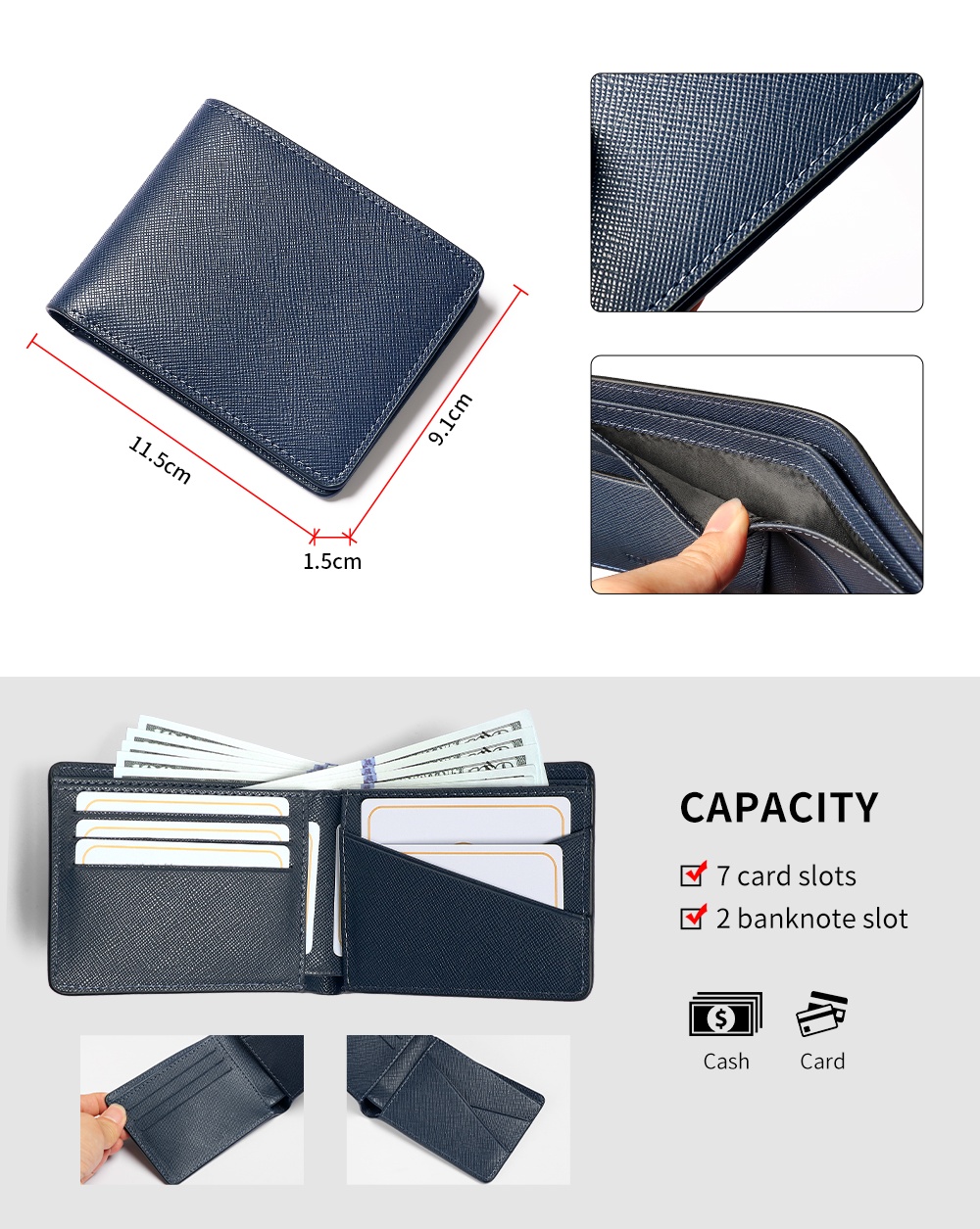 Sinco wallet card holder leather customized wallet