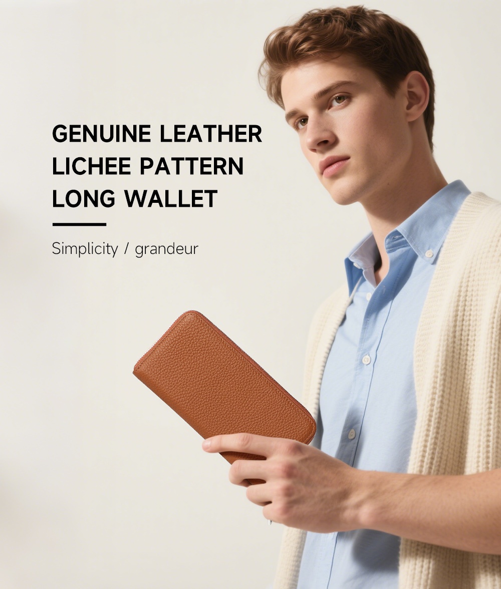 Sinco zipper closure wallet leather card holder wallet