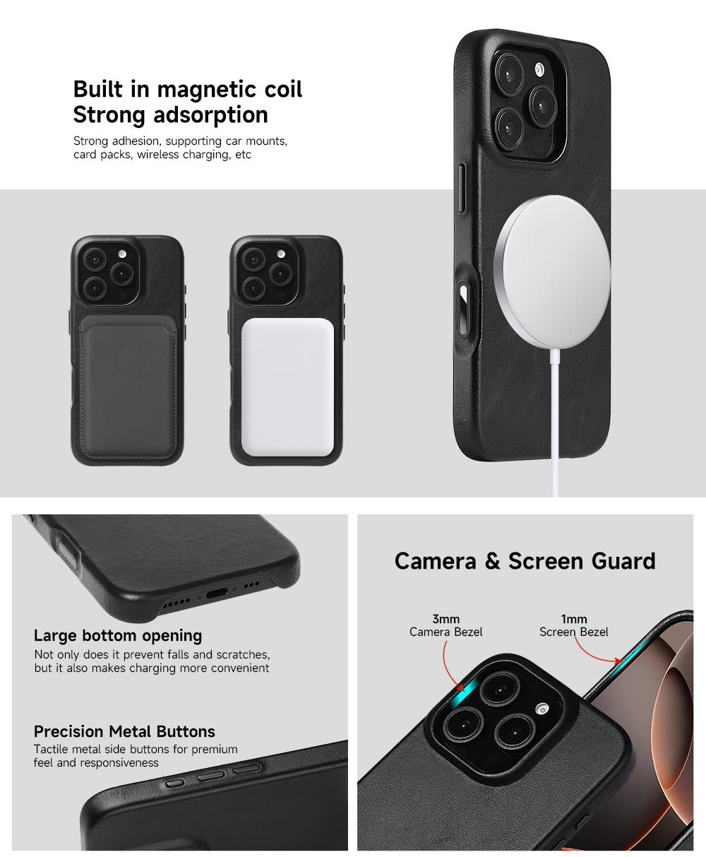 Sinco leather phone case custom with Camera control button