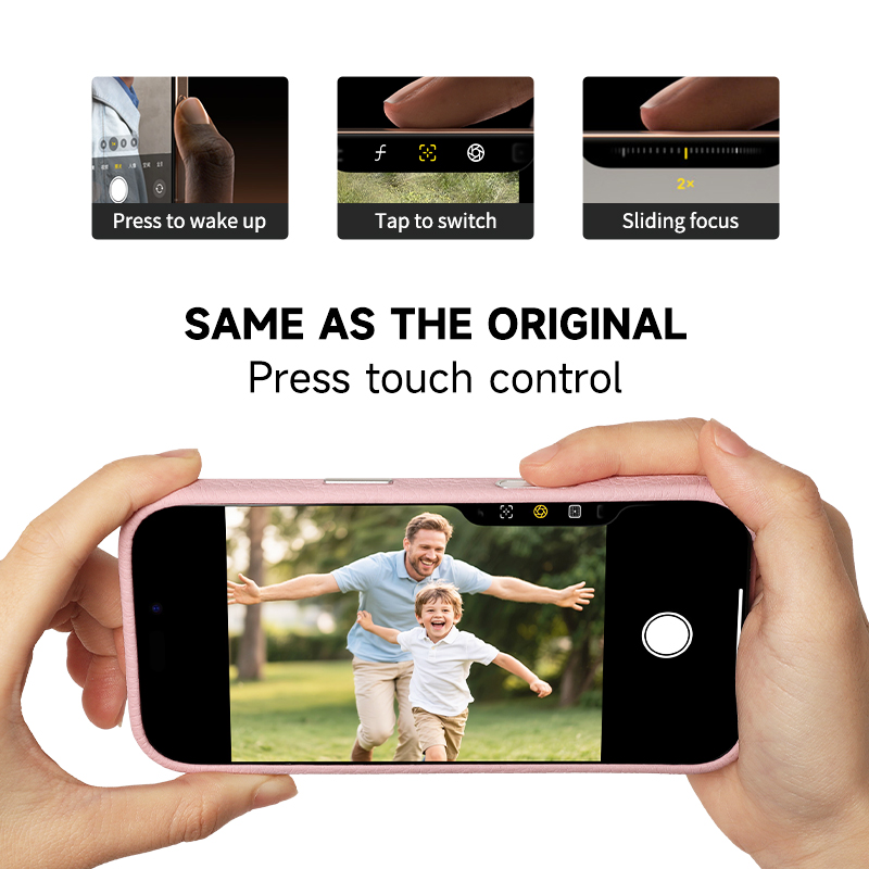 Sinco custom leather phone case with camera control button