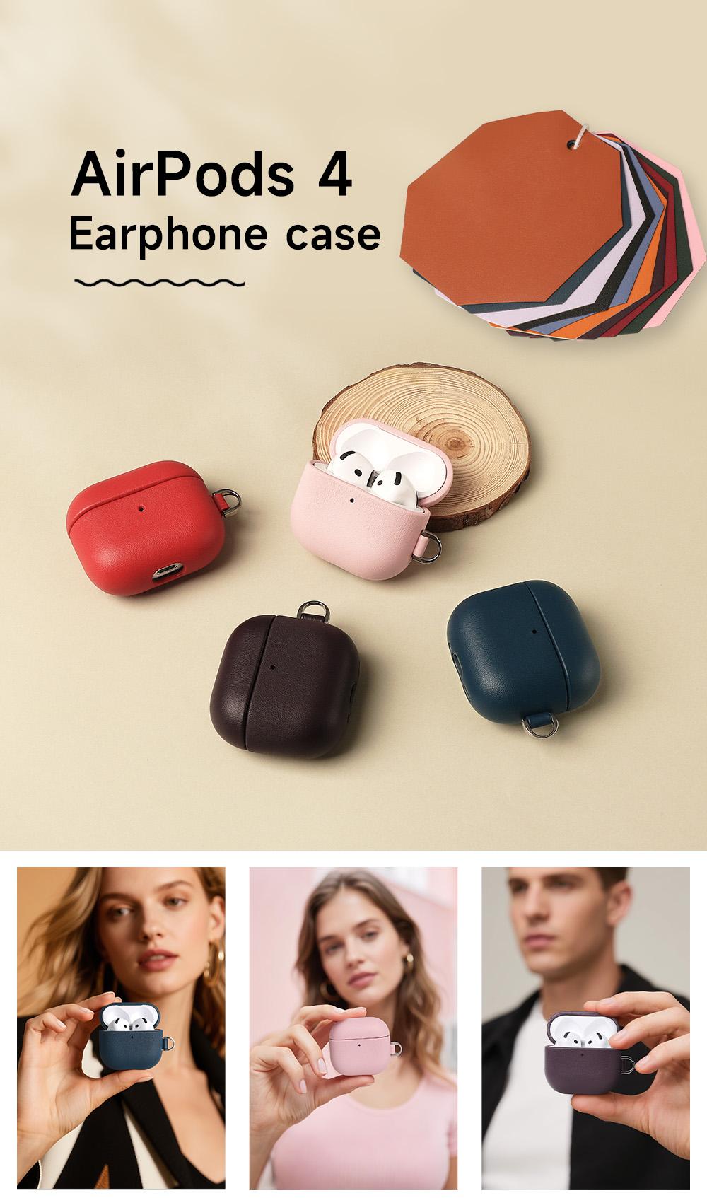 Sinco custom leather earbud case AirPods 4 earphone case