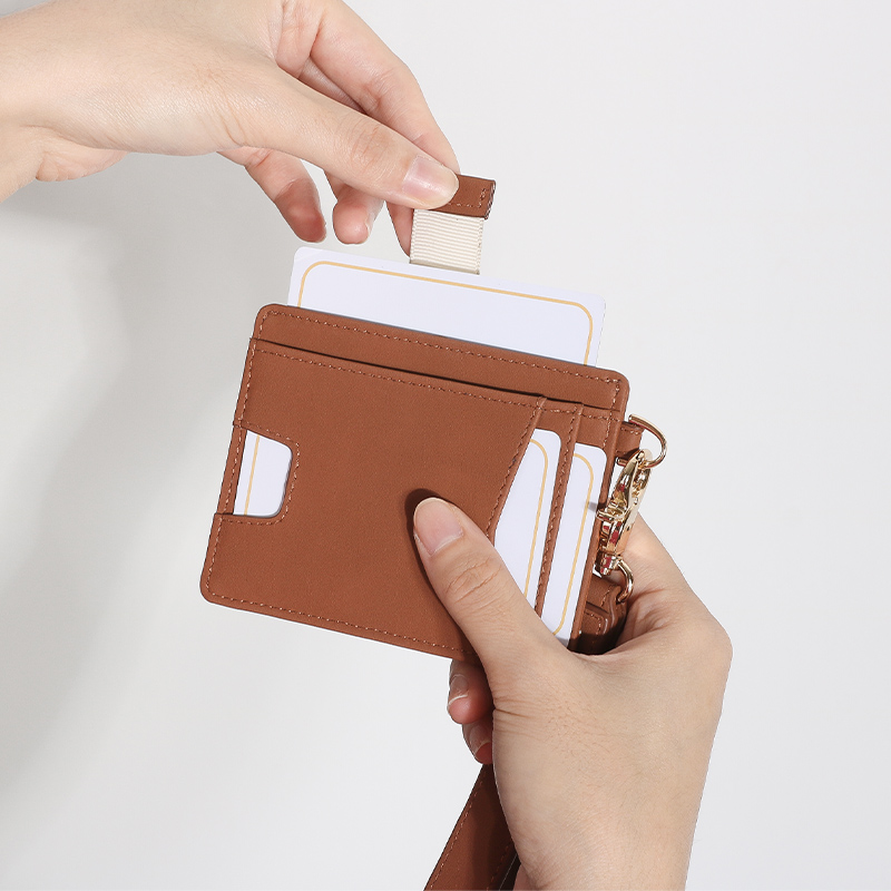 Sinco custom leather card holder wallet with wrist