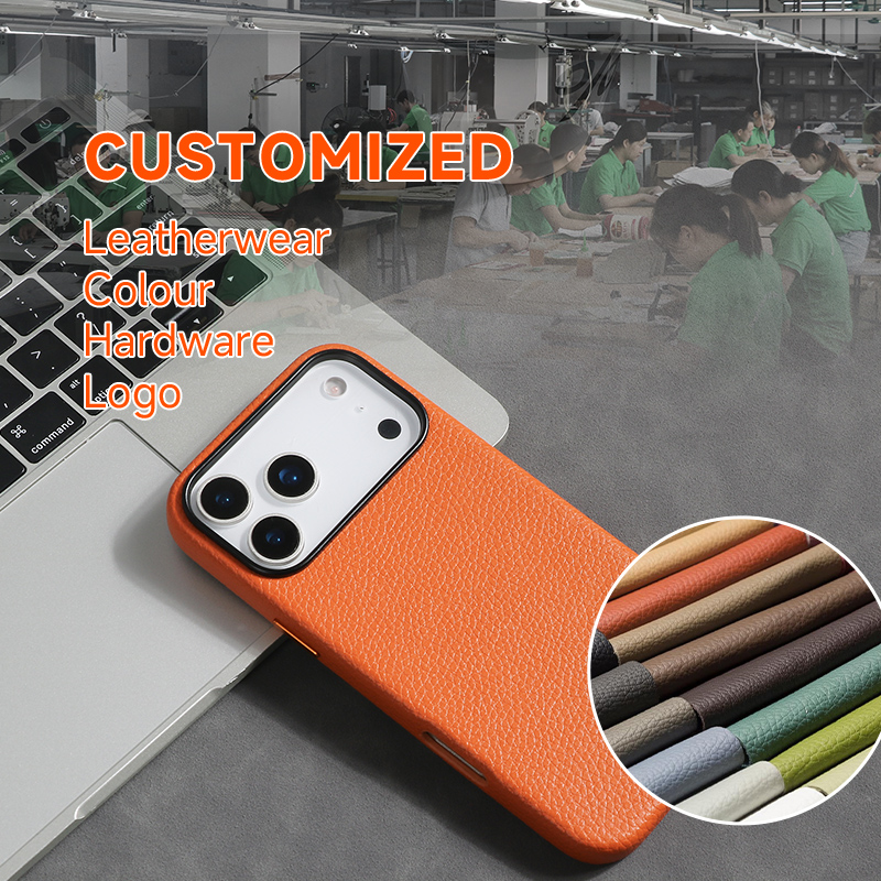 Sinco leather custom logo phone case for iphone 17