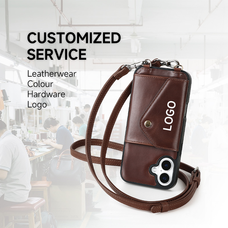 Sinco custom leather crossbody phone case for iPhone 17 Sinco custom leather crossbody phone case for iPhone 17