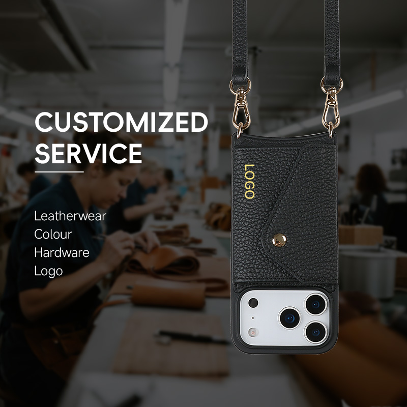 Sinco phone case with chain custom leather with card holder