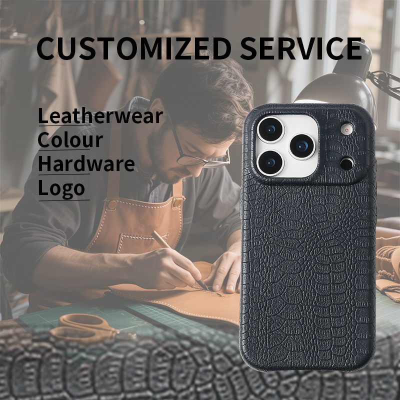 Sinco custom color snake pattern leather phone case