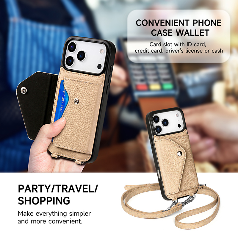 Sinco leather lanyard phone case for iphone 17 cover Sinco leather lanyard phone case for iphone 17 cover