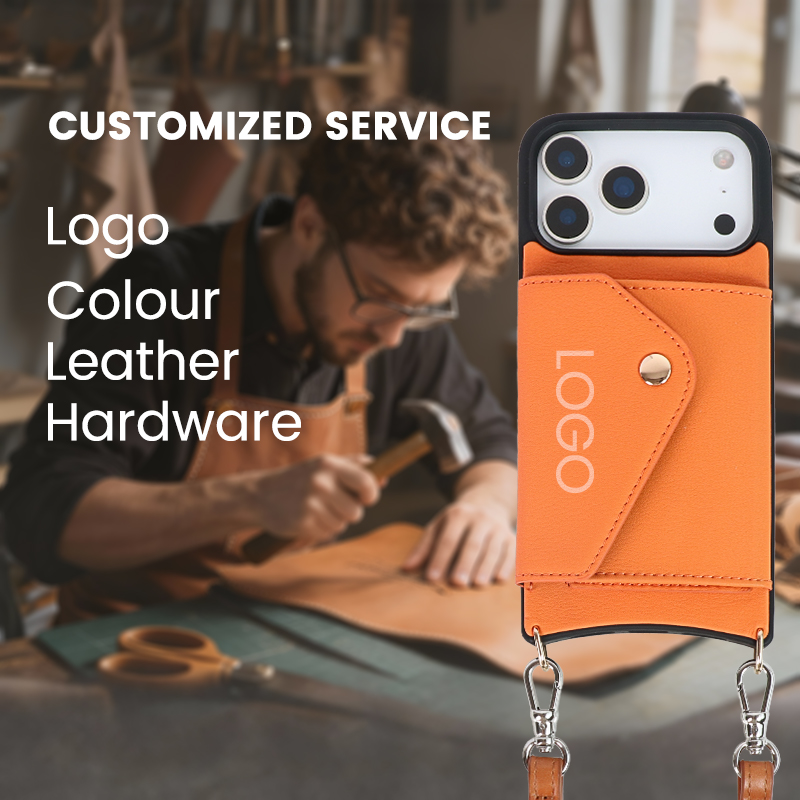 Sinco genuine tech leather phone case with crossbody strap