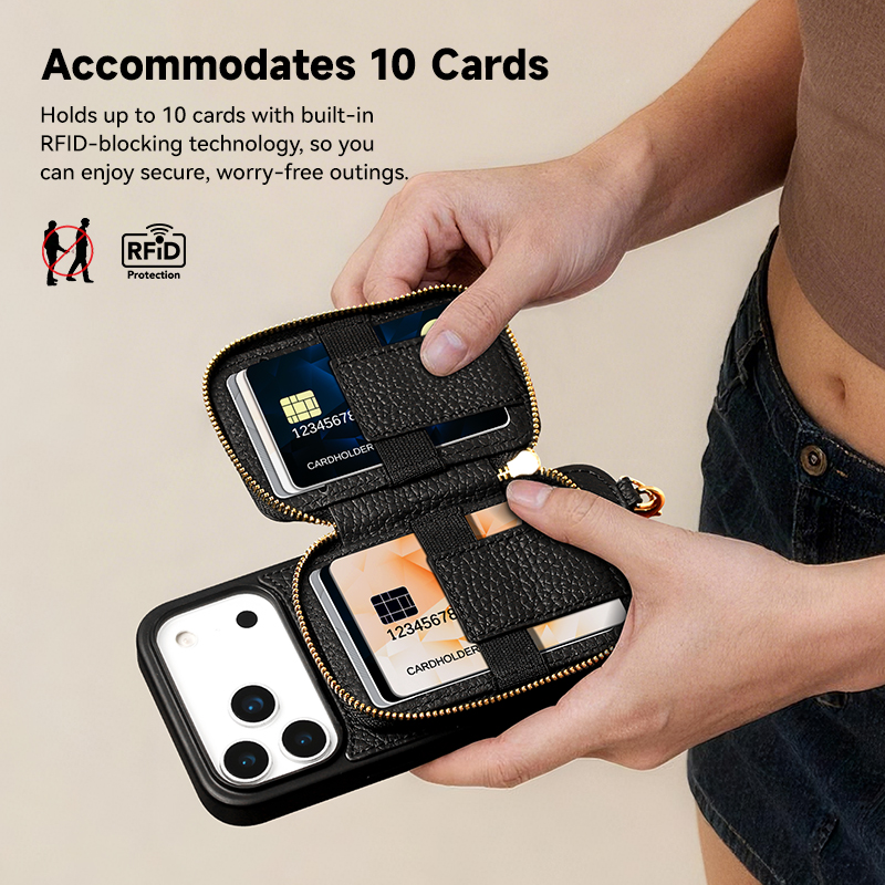 Sinco cowhide leather phone case with pouch custom