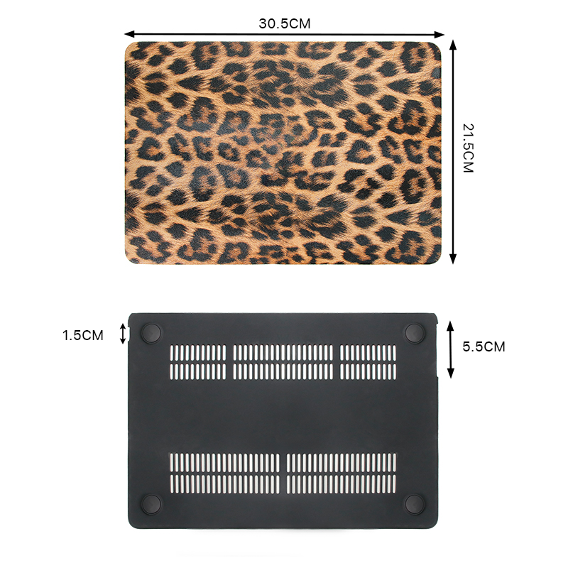 Sinco custom pu leather leopard laptop case cover trendy