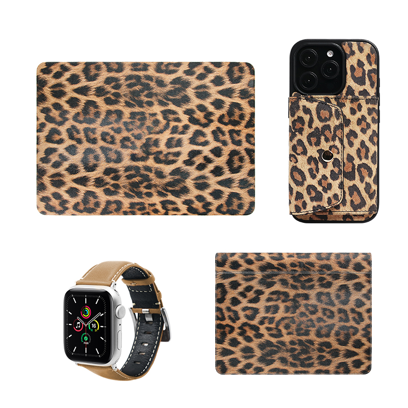 Sinco custom pu leather leopard laptop case cover trendy