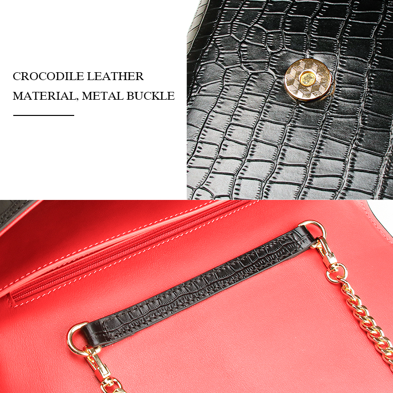 Sinco Genuine Leather Crocodile Pattern Shoulder Bag for Women