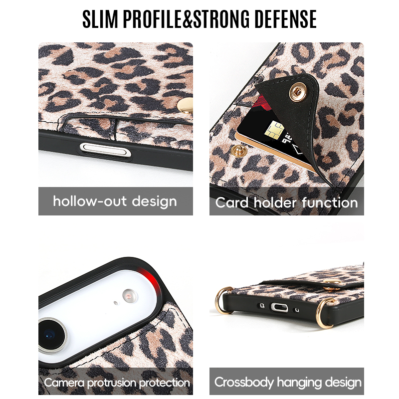 Sinco leopard print phone case with card slot