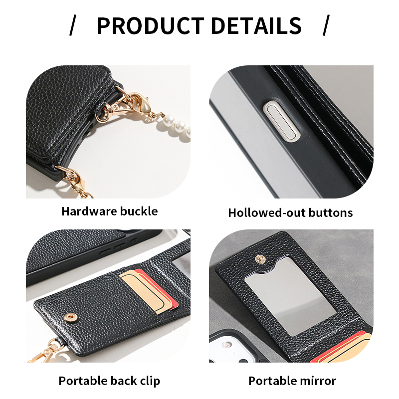Sinco custom crossbody phone case with detachable card holder