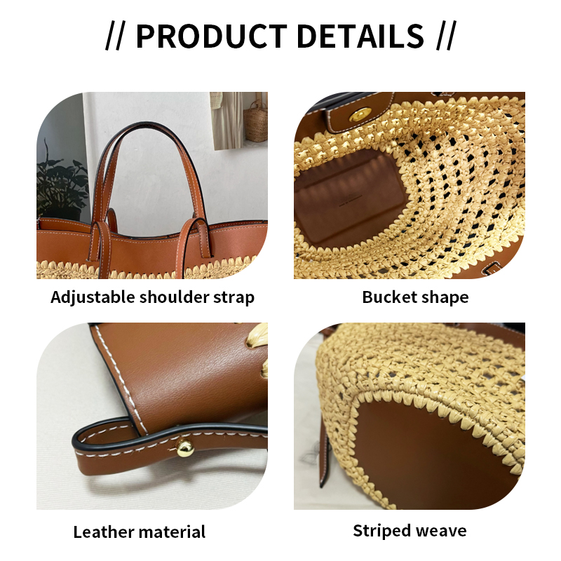 Sinco Fashion Bohemian Raffia Woven Tote Bag